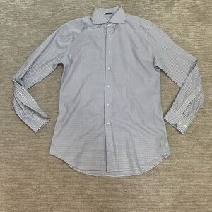 SUITSUPPLY Checkered Button Down Shirt 39 15.5